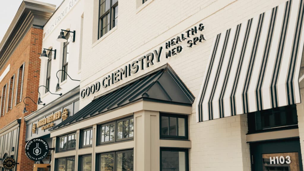 Exterior of Good Chemistry Health & Med Spa in Cumming, GA, where we offer weight loss and wellness consultations